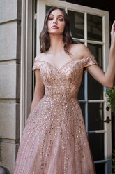 Rose Gold Off Shoulder Vina Gown